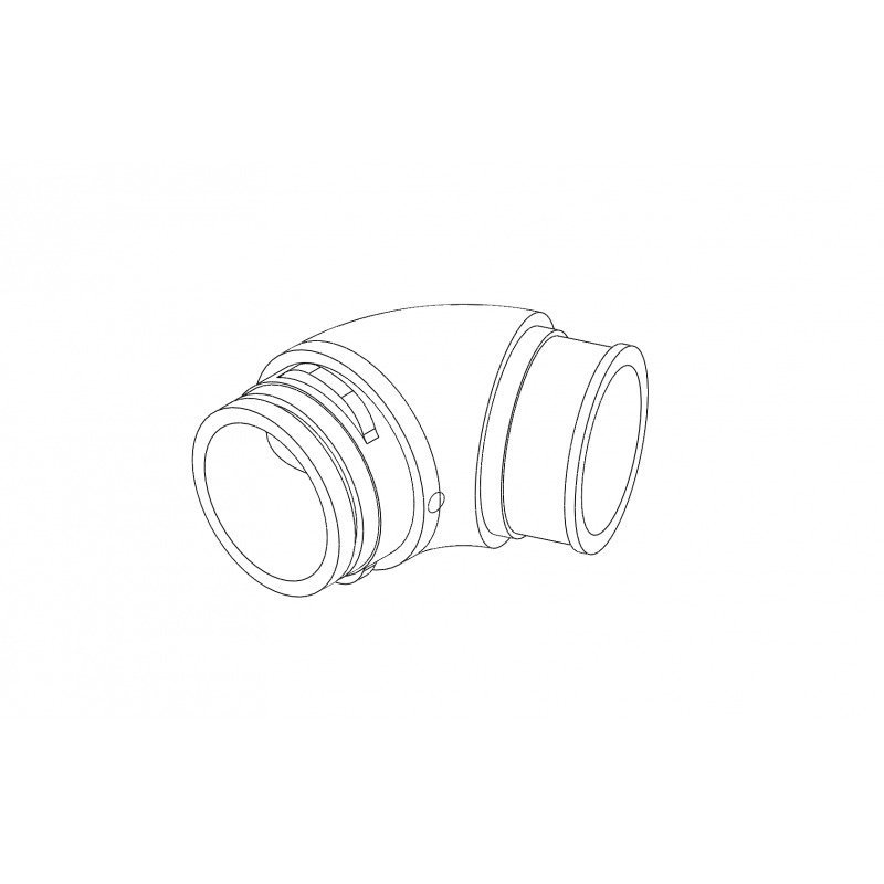 Elbow 38.1 mm 65°, keyway code 1 (two tabs)