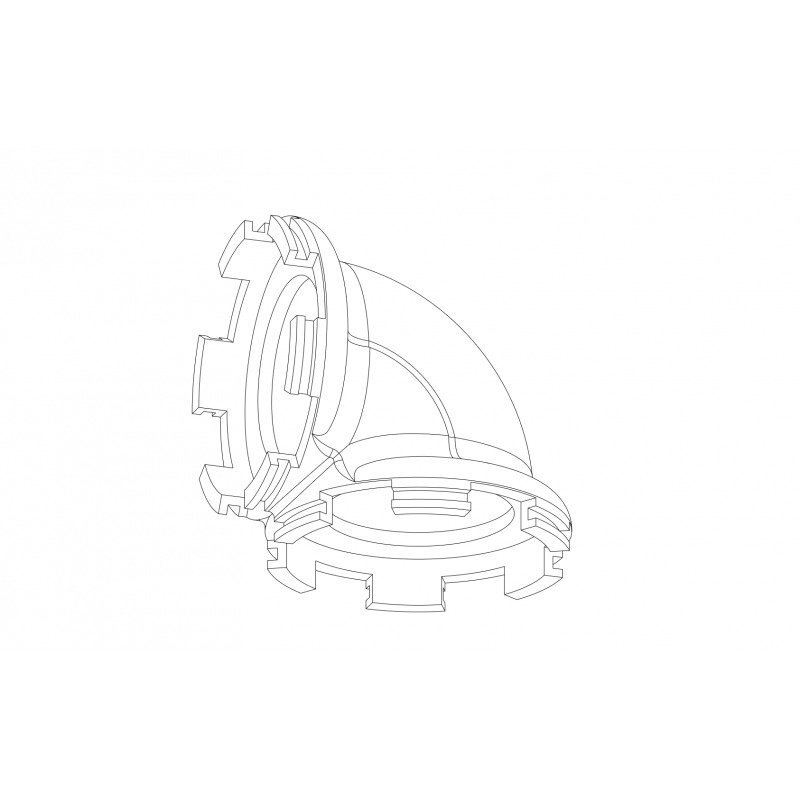 Extension piece to the DSV, elbow — asymmetric
