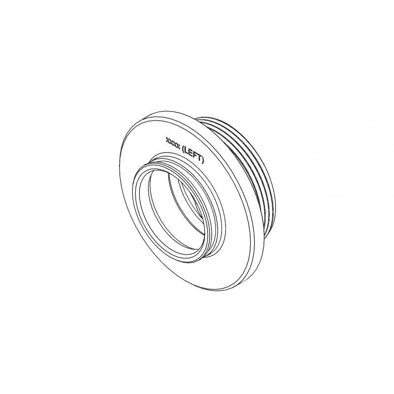 Counterlung bayonet connection with watertrap, socket, left version, keyway code 1 (two cutouts)